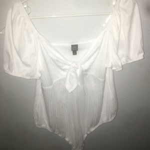 White off the shoulder bodysuit